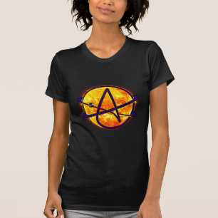 Flaming Sun Atheist Symbol T-Shirt
