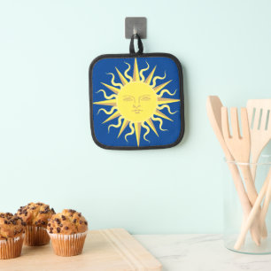 Flaming Sun Face Template Pot Holder