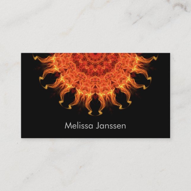 Flaming Sun -Mandala- Business Card (Front)