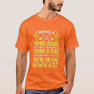 Flaming Tennis Coach Tee
