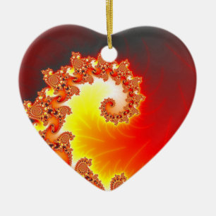 Flaming Tentacle - Fractal Art Ceramic Tree Decoration