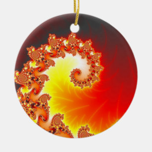 Flaming Tentacle - Fractal Art Ceramic Tree Decoration