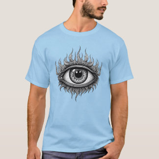 Flaming Third Eye Design T-Shirt