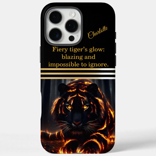 Flaming tiger prowls the night Case-Mate iPhone case (Back)