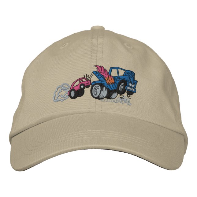 Flaming Tow Truck Embroidered Hat (Front)