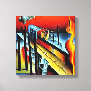 Flaming Train Canvas Print