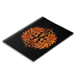 Flaming Tribal Phoenix Spiral Notebook