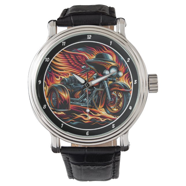 Flaming Trike, Dynamic Watch Face. (Front)