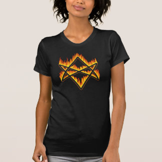 Flaming Unicursal Hexagram T-Shirt