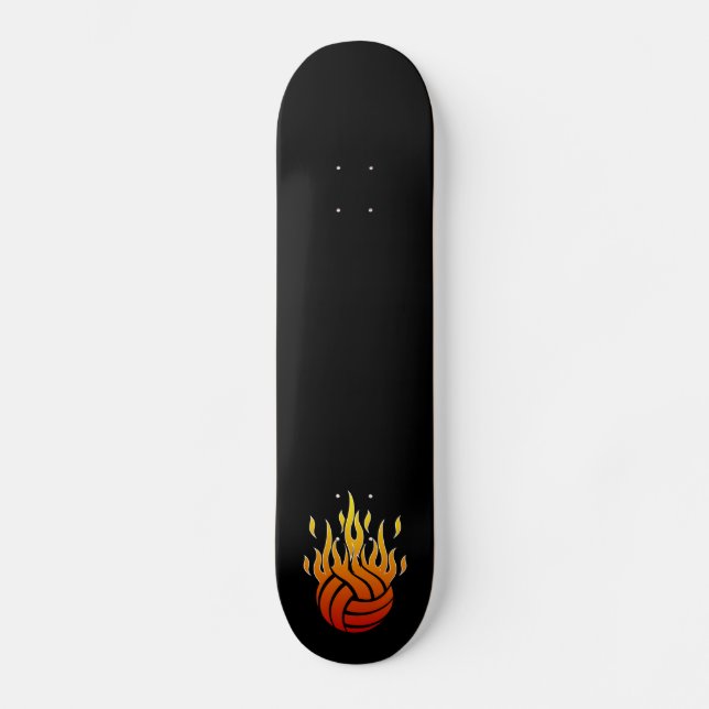 Flaming Volleyball Skateboard (Front)