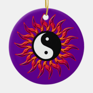 Flaming Yin Yang Sun Ornament