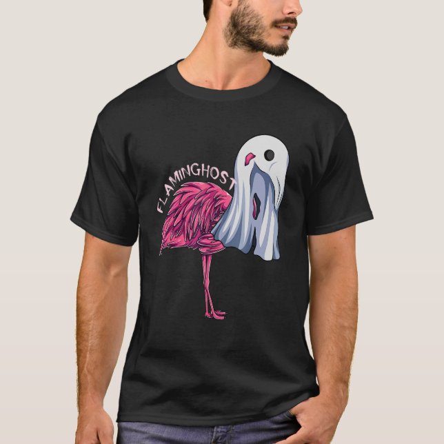 Flaminghost Pink Flamingo Ghost Halloween Costume  T-Shirt (Front)