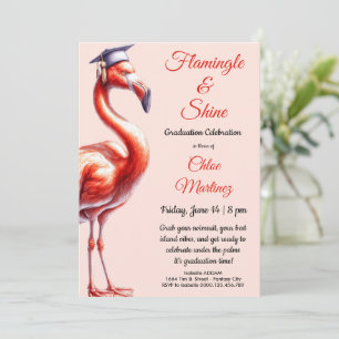 Flamingle & Celebrate! Flamingo Graduation Party  Invitation