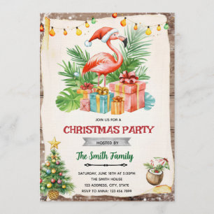 Flamingle Jingle Christmas in July Invitation