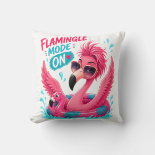 Flamingle Mode On Pink Flamingo Pool Float Summer  Cushion