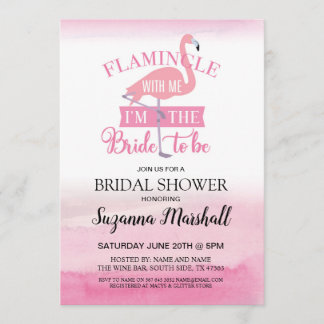 Flamingle With Me Bridal Shower Invite Flamingo