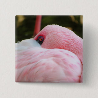 Flamingo  15 cm square badge