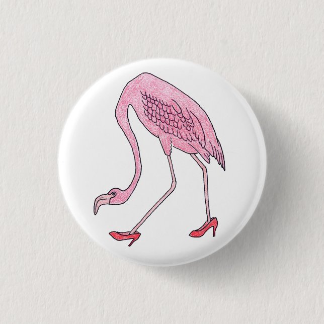 flamingo 3 cm round badge (Front)