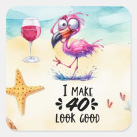 Flamingo 40th Birthday funny saying for party