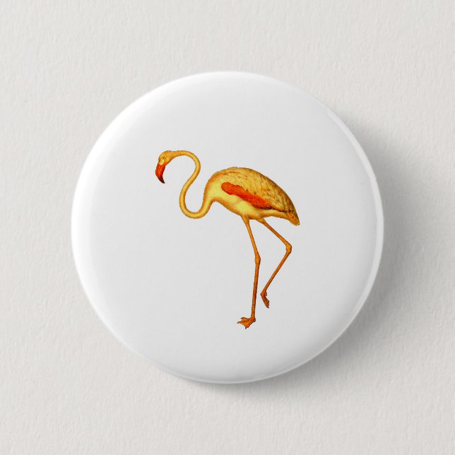 Flamingo 6 Cm Round Badge (Front)