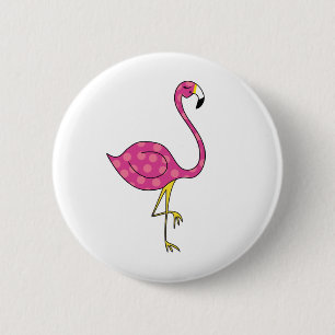 flamingo 6 cm round badge