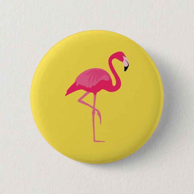 Flamingo 6 Cm Round Badge (Front)