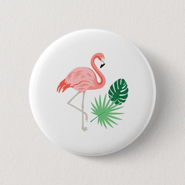 Flamingo 6 Cm Round Badge (Front)