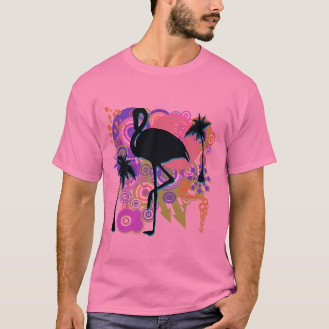 Flamingo Abstract Silhouette T-Shirt (Front)
