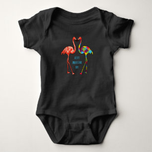 Flamingo Accept Understand Love Autism Flamingo Baby Bodysuit