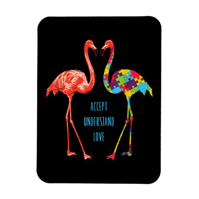 Flamingo | Accept Understand Love Autism Flamingo Magnet (Vertical)