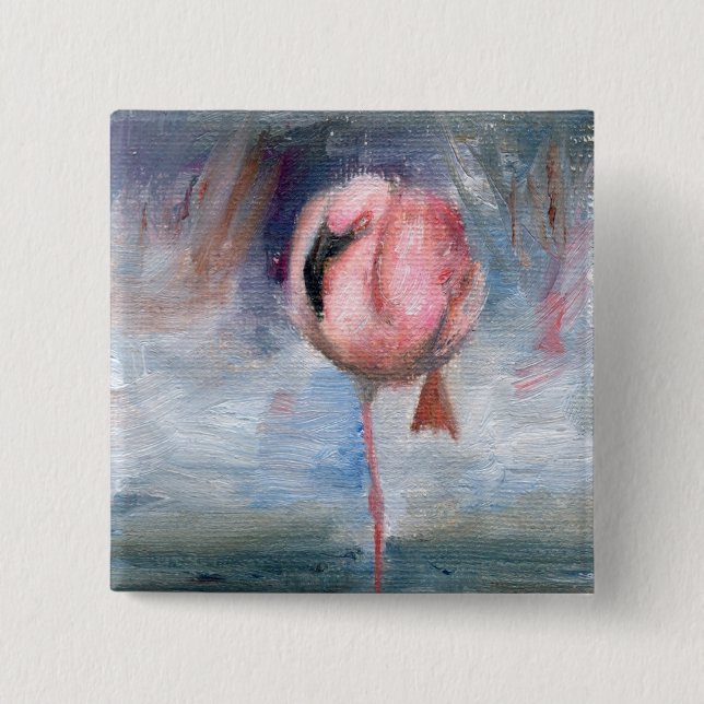 Flamingo ACEO Button (Front)