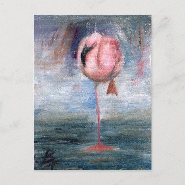 Flamingo ACEO Postcard (Front)