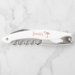 Flamingo and Customized Name Corkscrew