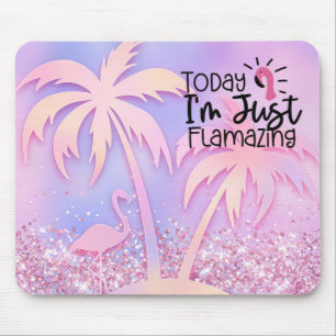 Flamingo and Palm Trees Mouse Pad
