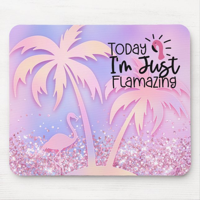 Flamingo and Palm Trees Mouse Pad (Front)