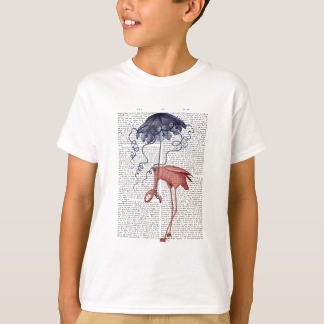 Flamingo and Parasol T-Shirt (Front)