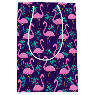 Flamingo and Tropical Leaves Medium Gift Bag