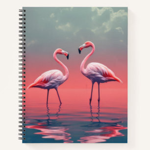 Flamingo Animal Bird Wildlife Wilderness Colourful Notebook
