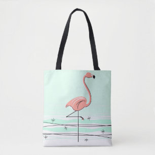 Flamingo Aqua all over tote Bag