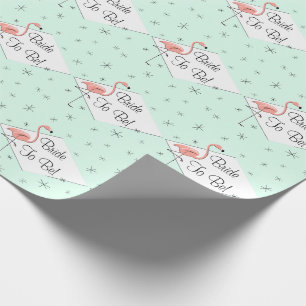 Flamingo Aqua diamond Bride to Be! wrapping paper