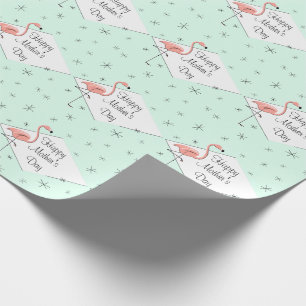 Flamingo Aqua diamond Happy Mother's Day gift wrap