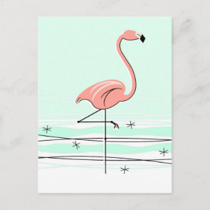 Flamingo Aqua postcard