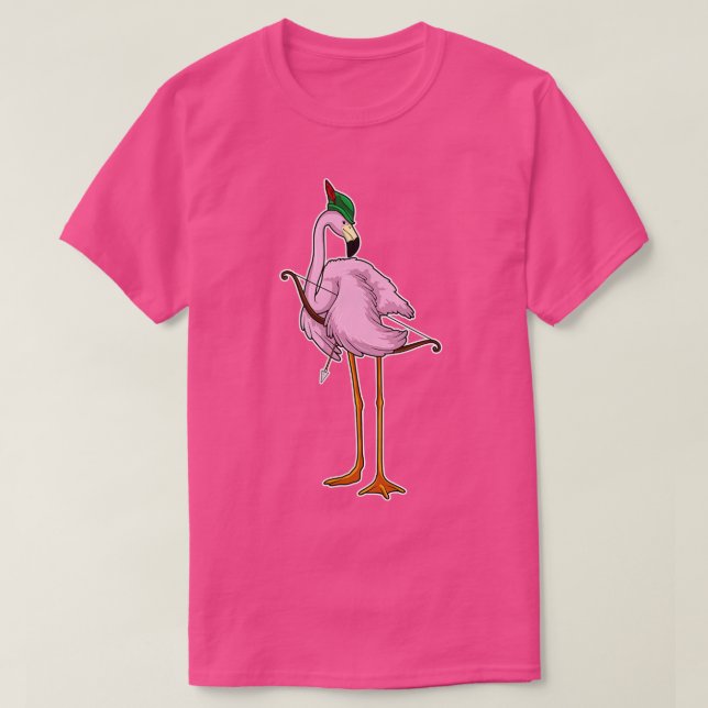 Flamingo Archer Arrow Bow T-Shirt (Design Front)