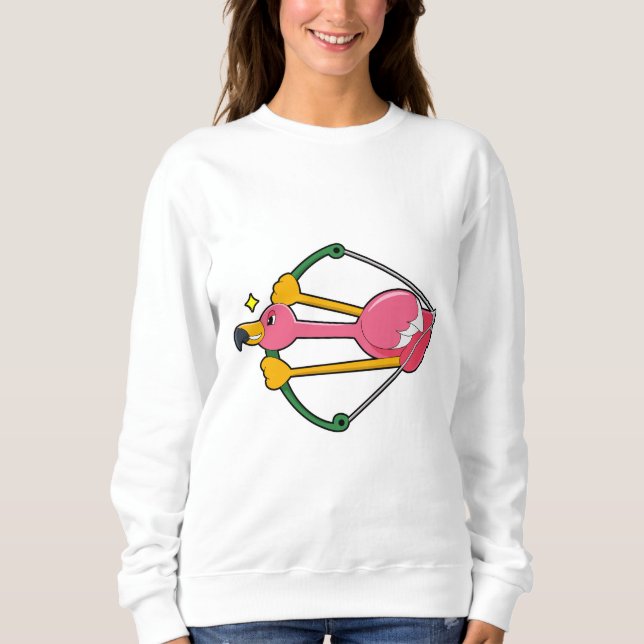 Flamingo as Arrow with Bow Sweatshirt (Front)