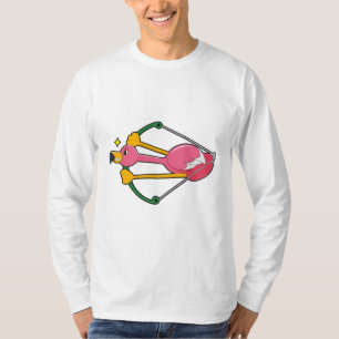Flamingo as Arrow with Bow T-Shirt