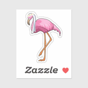 Flamingo as Bride with Veil