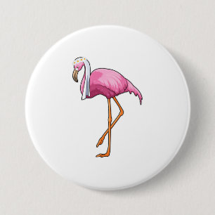 Flamingo as Bride with Veil 7.5 Cm Round Badge