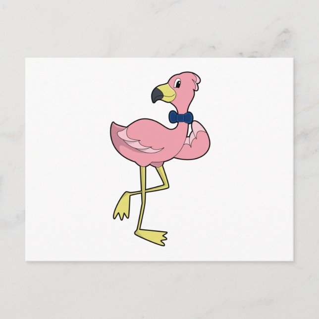 Flamingo as Gentleman with Tie Postcard (Front)