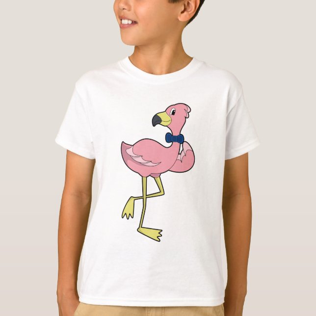 Flamingo as Gentleman with Tie T-Shirt (Front)