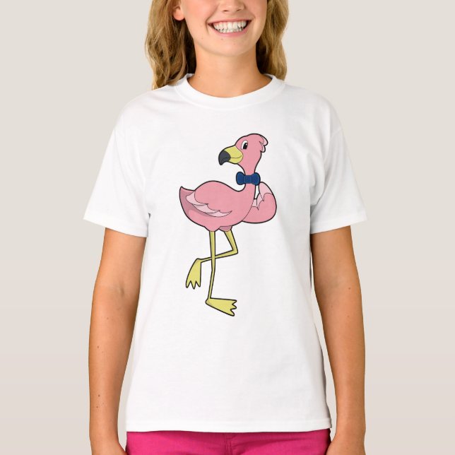 Flamingo as Gentleman with Tie T-Shirt (Front)